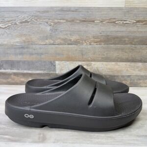 OOFOS OOahh Slide Sandals Men 11 Women 13 Black Recovery Sport Shoes